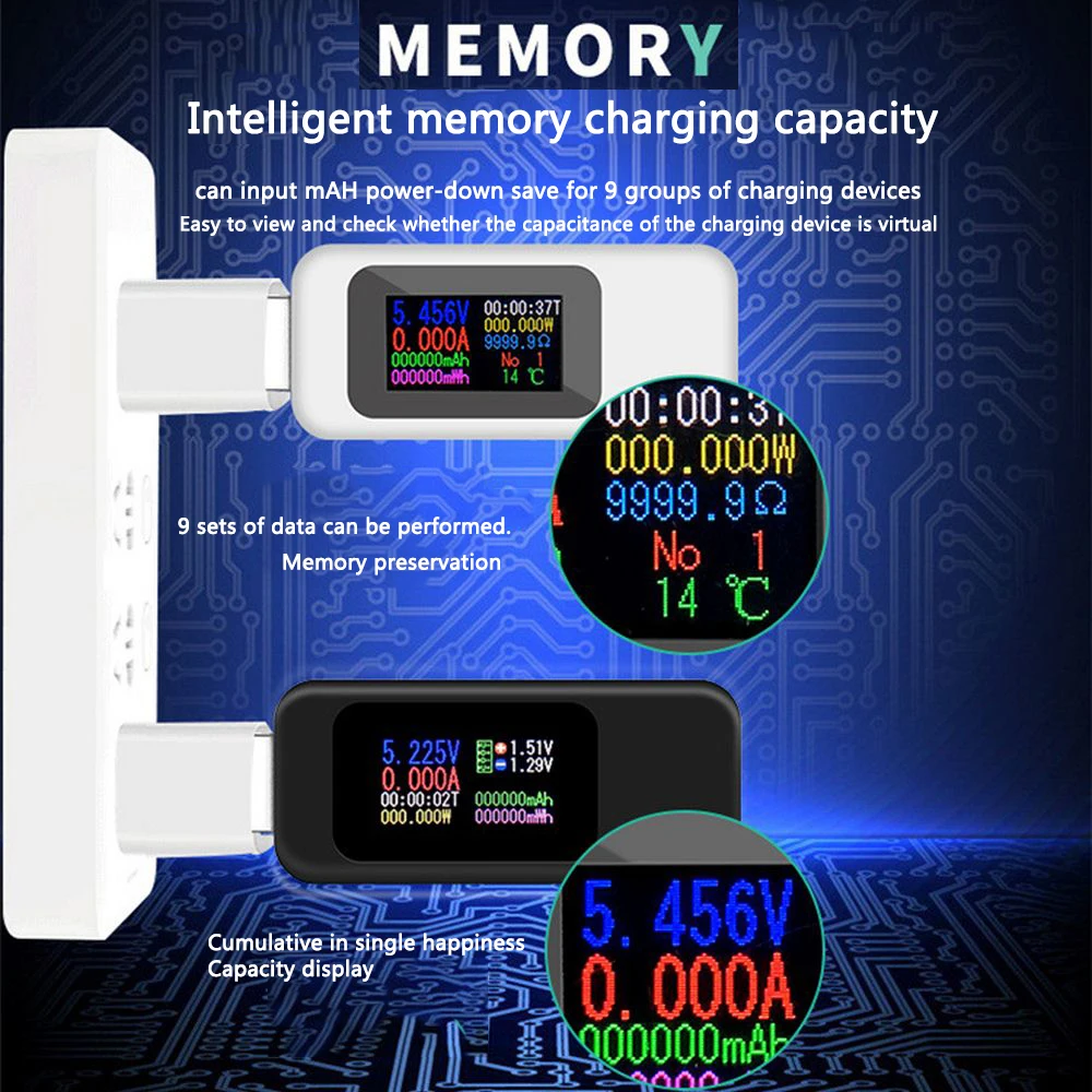 10 в 1 Цифровой DC USB тестер Ток Напряжение зарядное устройство вольтметр мощность детектор Амперметр цифровой монитор отключение индикатор питания B