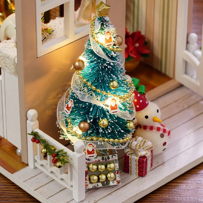 Деревянный Рождественский 3D Кукольный дом DIY Миниатюрный День благодарения