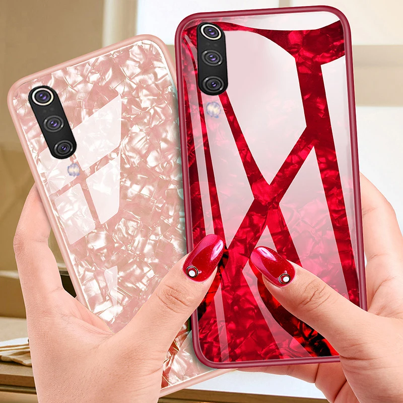 Чехол с узором для Xiaomi Mi 9 чехол из закаленного стекла задняя крышка мягкого ТПУ