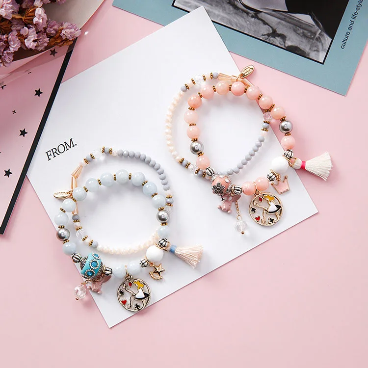 Богемные Boho кролик звёзды часы Девушка кисточкой браслеты с подвесками