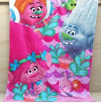 Kids Cartoon Blanket Elsa Princess Size 100*130cm Children Trolls Poppy Branch Fleece | Дом и сад