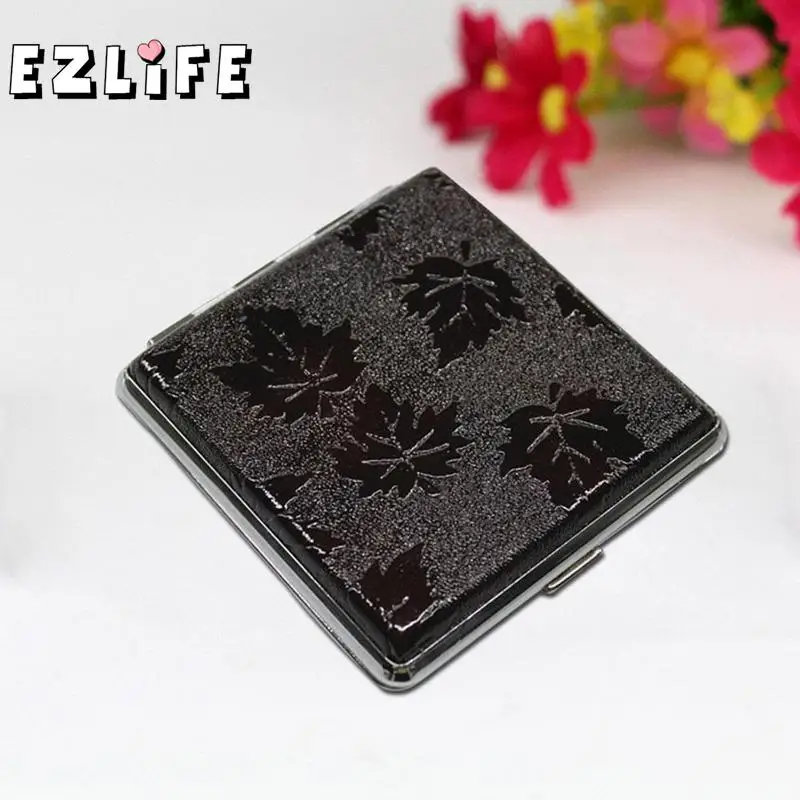 EZLIFE 1 шт. горячий искусственная кожа металлический каркас черный чехол для хранения сигарет контейнер для зажигалки случайный цвет