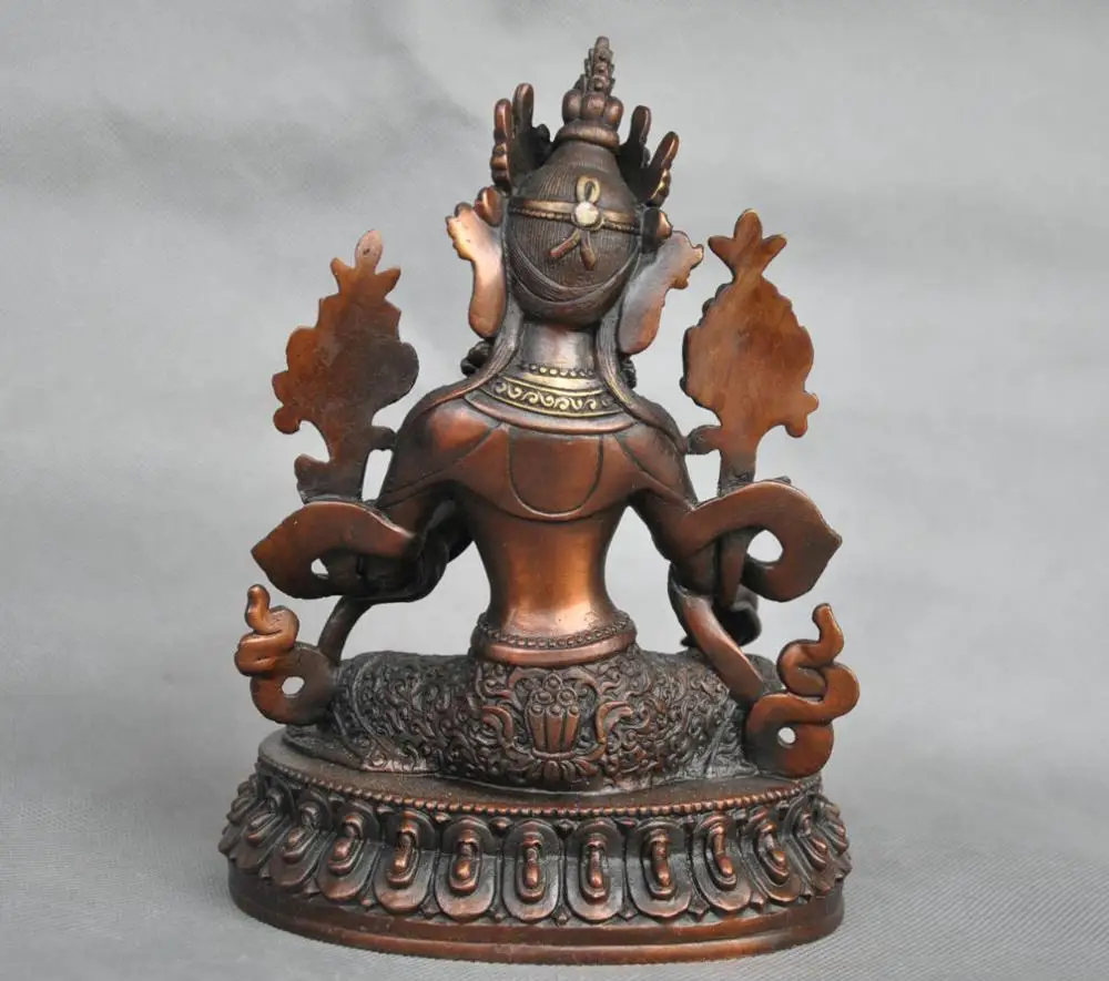 7 &quotКитай Тибет Зеленая Тара Будда Бронзовая Статуя Богини|statues goddess|statue bronzestatue tara