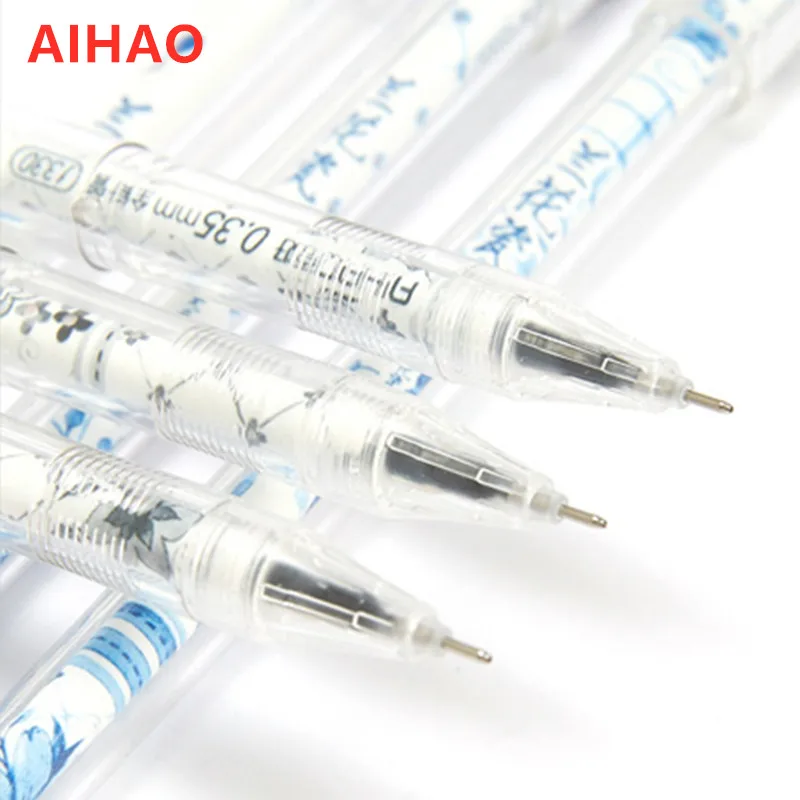 Новое поступление AIHAO брендовая гладкая пишущая ручка Пластик ручка 0,35 мм точка китайский Стиль ручка 4 шт./кор