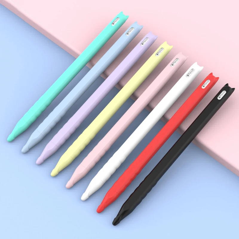 Цветной мягкий силиконовый совместимый для Apple Pencil 2 Чехол совместимый для iPad планшет стилус защитный чехол