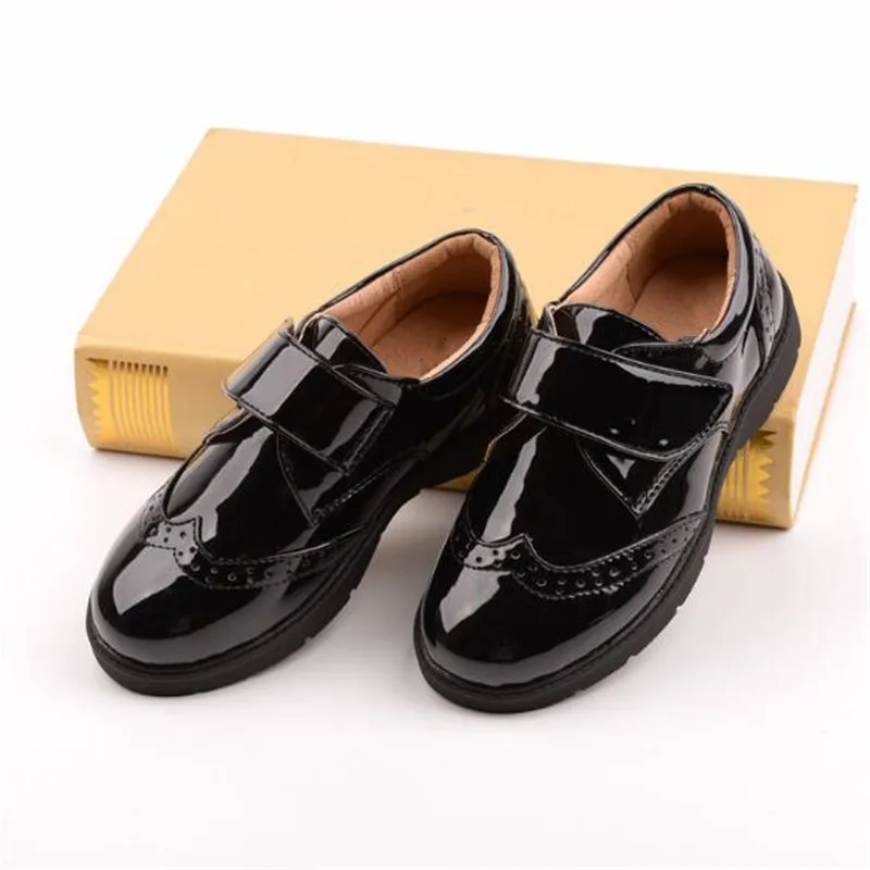 Туфли детские кожаные дышащие классические на низком каблуке для школьников