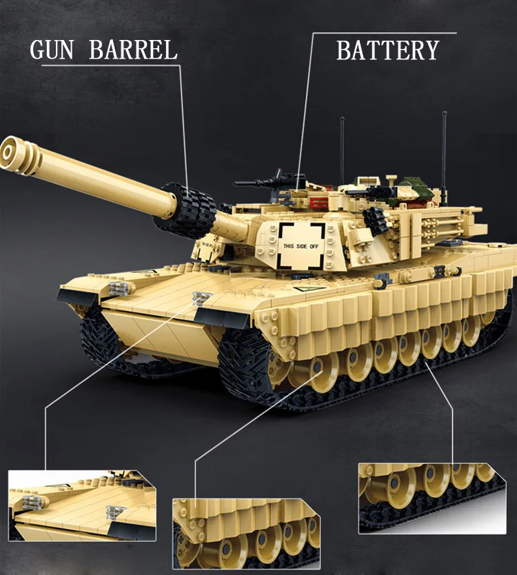 Современный военный U.S.A Abrams главный боевой танк moc minifigs, строительные блоки, строительные блоки ww2, фигурки армии, модель, кирпичи, игрушки