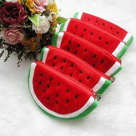

1pc new Big Volume Watermelon Fruit School Kids Pen Pencil Bag Case Gift Pendant School Supplies Size:14.5*8.5cm
