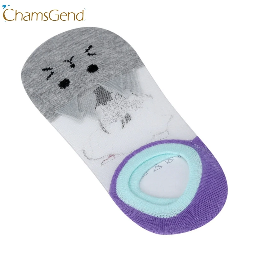 Chamsgend Sock Newly Design Women Girls Cute Cat Face Printed Invisible Low Cut Ankle Socks DropShipping #0725 | Женская одежда