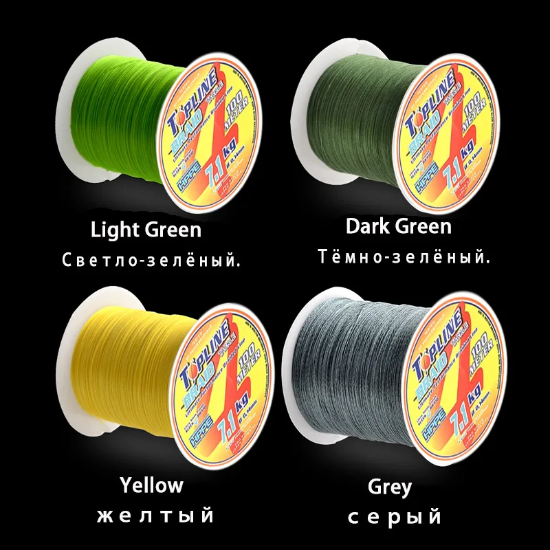 Topline рыболовная плетеная леска 4 нити диаметр 300 м 0 25 мм прочная и долговечная из
