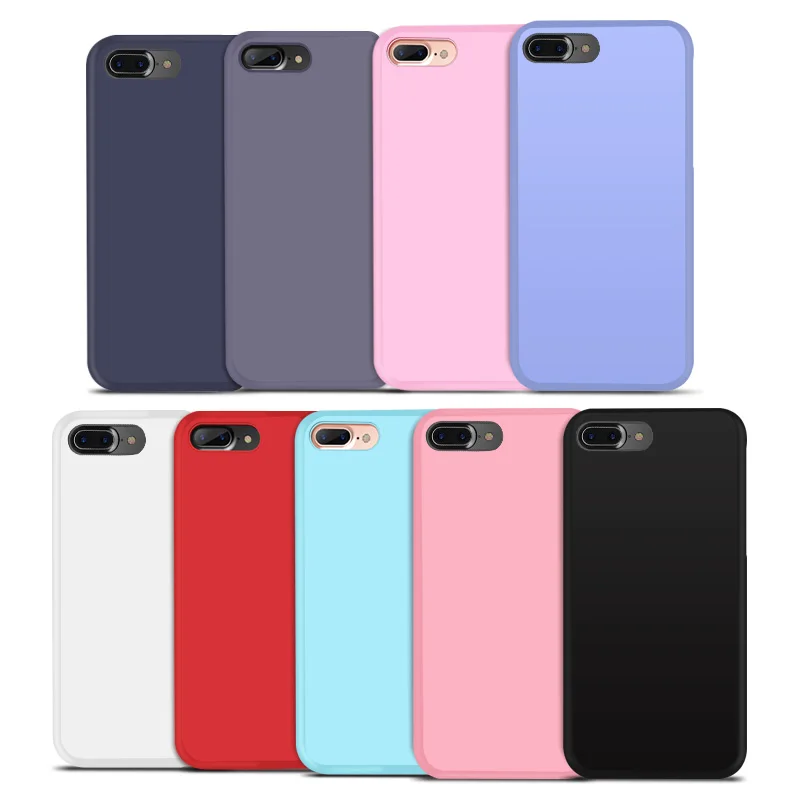 IIOZO Ultra Thin Phone Case For iPhone 7 6 6s 8 X Plus Soft TPU Silicone Simple Candy Color Frosted Back Cover for | Мобильные