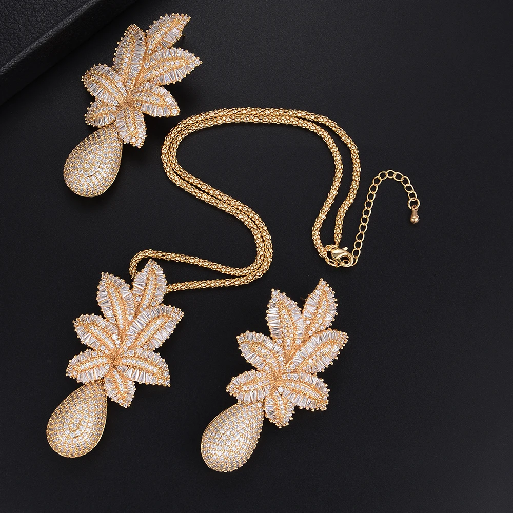 missvikki Brand Jewelry Sets for Women Cute Natural Pineapple Shape Pendant Necklace Earrings Fashion Dance Party Accessories | Украшения и