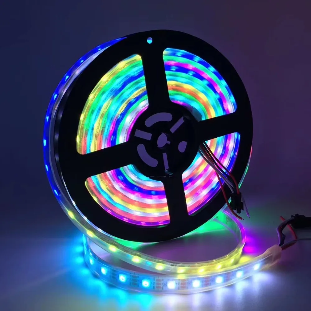 Светодиодная лента WS2811 5 м 30/60 светодиодов/м ws2811 ic 5050 RGB 12 в пост. Тока белая/черная