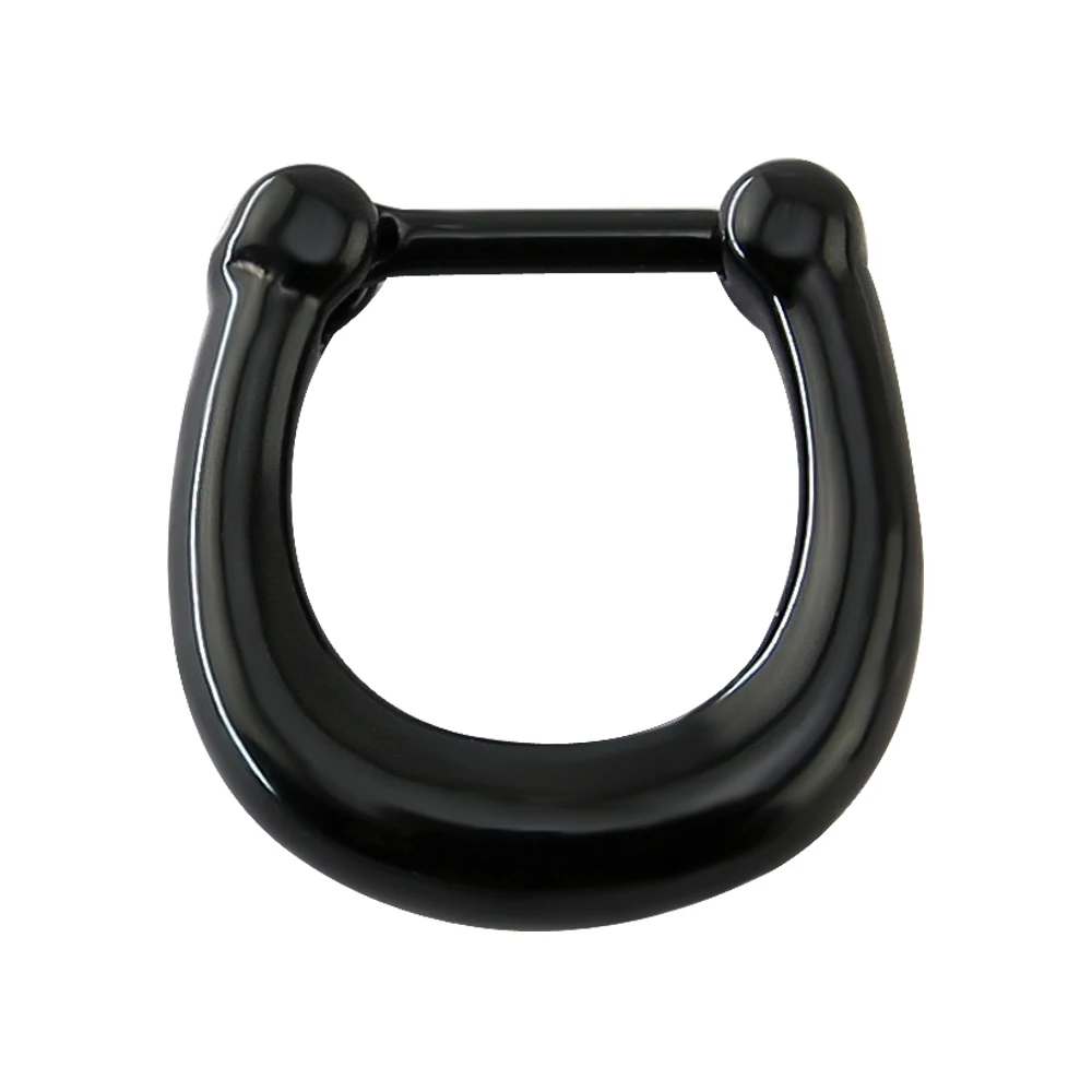 

Black Color Surgical Steel Septum Ring For Women Simple Design Goth Clicker Nose Piercing Body Jewelry 1 Pc Real Septum Ring
