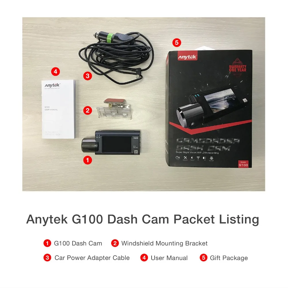 Anytek G100 высококачественный автомобильный видеорегистратор Novatek NTK96658 1080P FHD WiFi камера видеорегистратор регистратор видео рекордер РЕГИСТРАТОР gps трекер