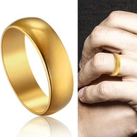 mens womens ring simple hip hop high quality finger ring gold color stainless steel wedding rings for men women jewelry