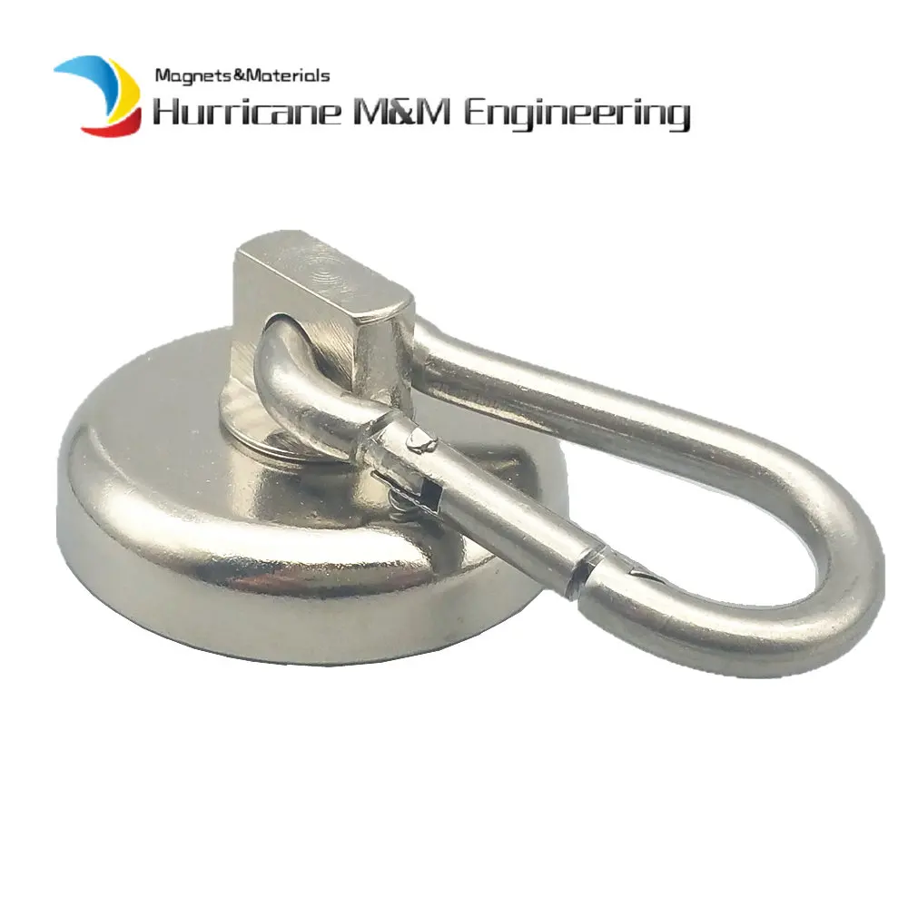 

Climbing Magnet Dia. 32mm Magnetic Pots with 360 deg. Rotatable Buckle Holding Magnets Neodymium Permanent Magnetics 2pcs