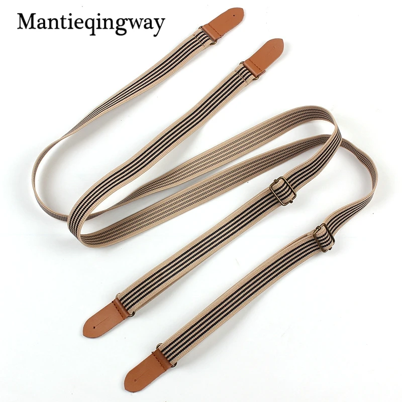 Mantieqingway мужские и женские брюки подтяжки для мужчин s полосатые эластичные тиранты регулируемые ремень