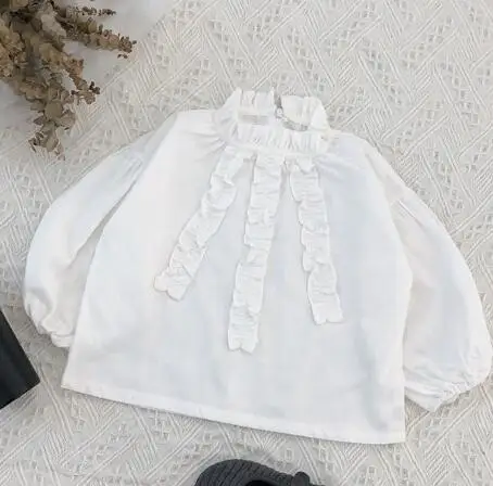 White Blouse EnkeliBB/осенние свободные штаны и блузка для маленьких девочек комбинезоны для малышей в Корейском стиле милые штаны на подтяжках Осенние Комбинезоны для детей - Цвет: White Blouse