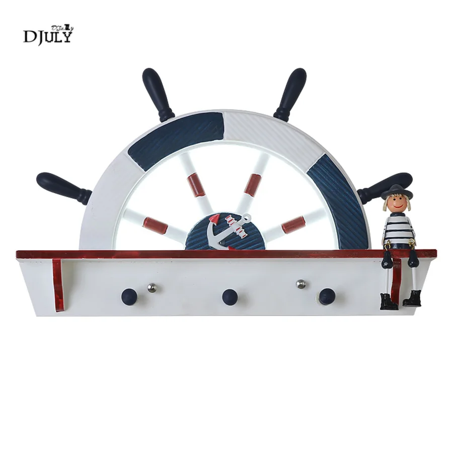 Светодиодный настенный светильник с морским рулем в средиземноморском стиле