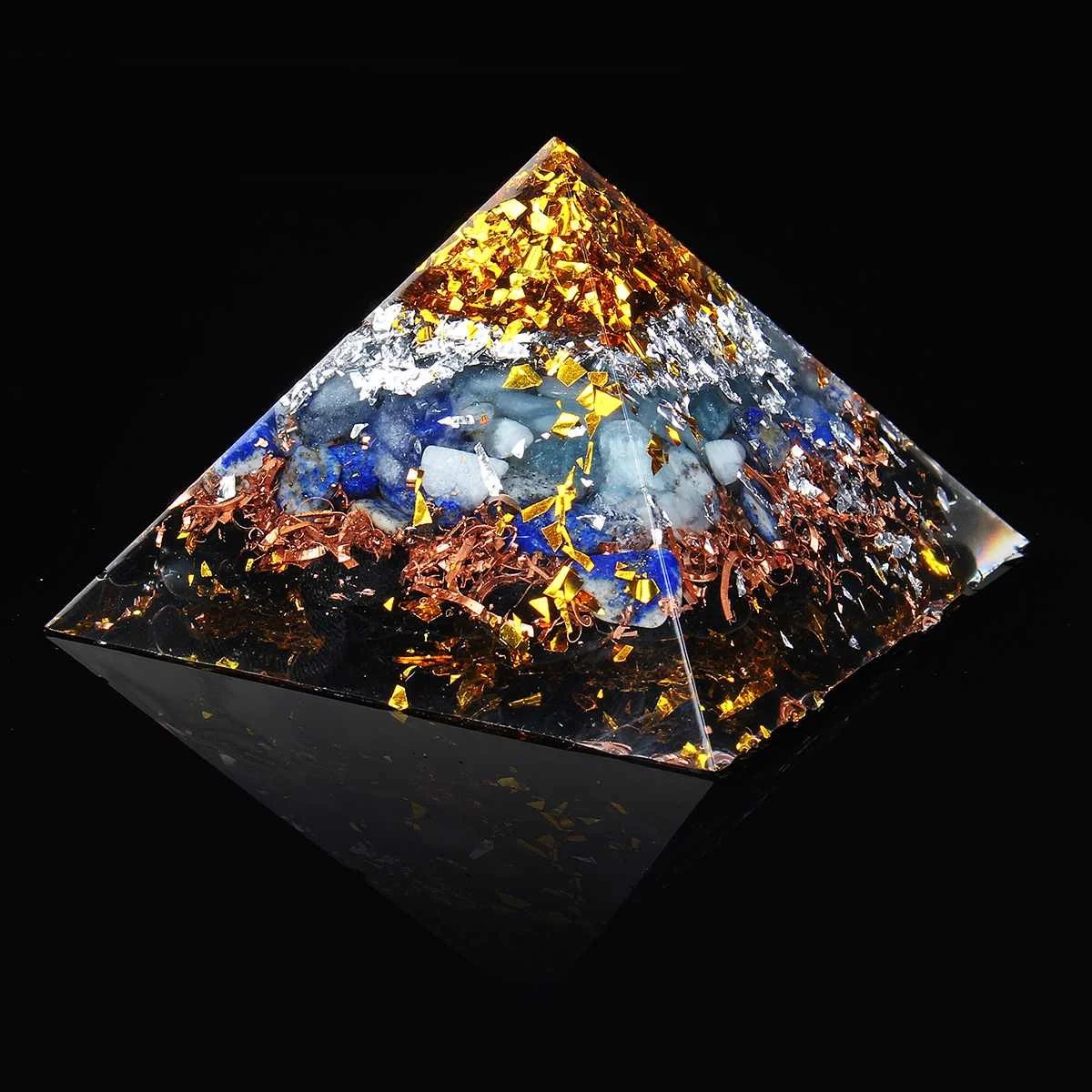 65x65x55 мм розовый синий фиолетовый камень прозрачный кристалл ТОЧКА Orgone пирамида, Исцеление Рейки энергетическая Пирамида балансировка духовная терапия - Цвет: 2