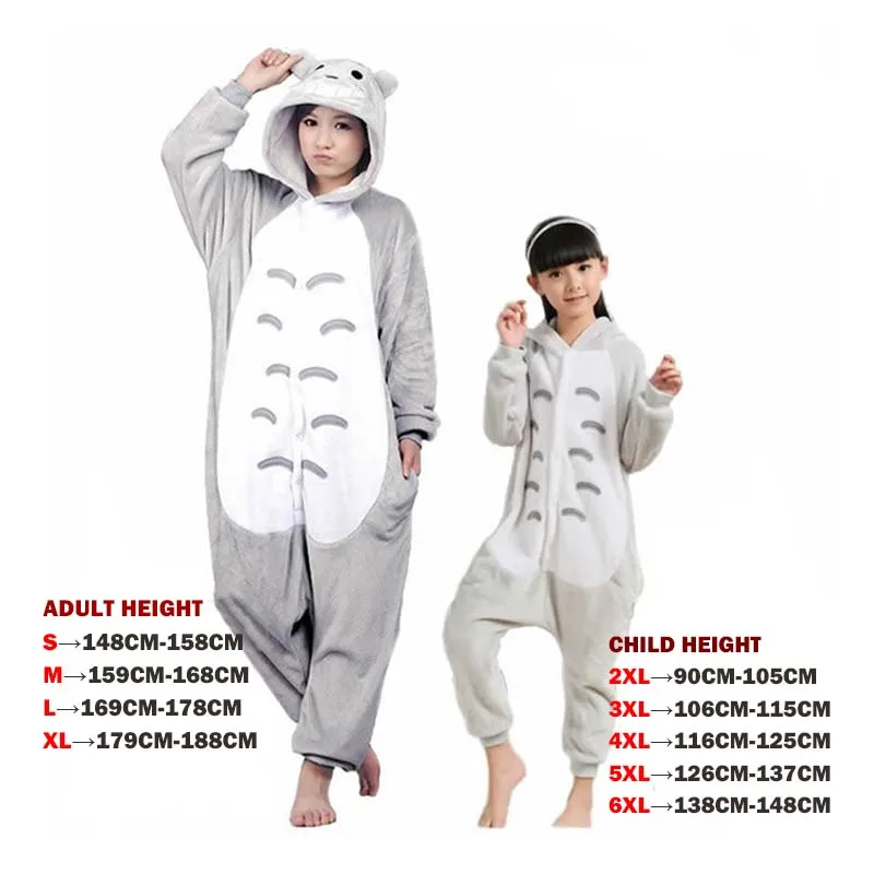 0493 0596 Totoro Лидер продаж, осенне-зимние пижамные комплекты с единорогом, Стич панда, фланелевые Мультяшные пижамы для взрослых женщин и мужчин - Цвет: 0493 0596 Totoro