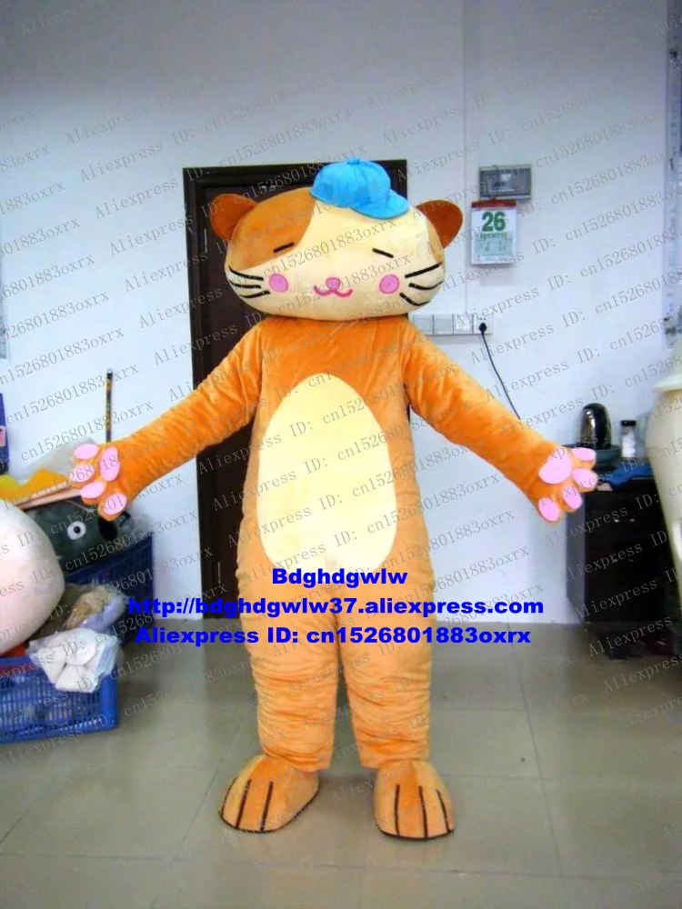 Забавный костюм-талисман в виде желтой кошки котенка костюм персонажа из