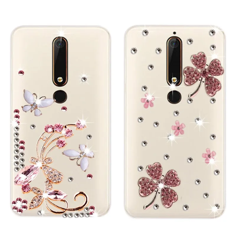 New crystal flowers design Bumper cases funda For One plus 6 Case Cover 6GB RAM 128GB ROM 6T Phone case | Мобильные телефоны и