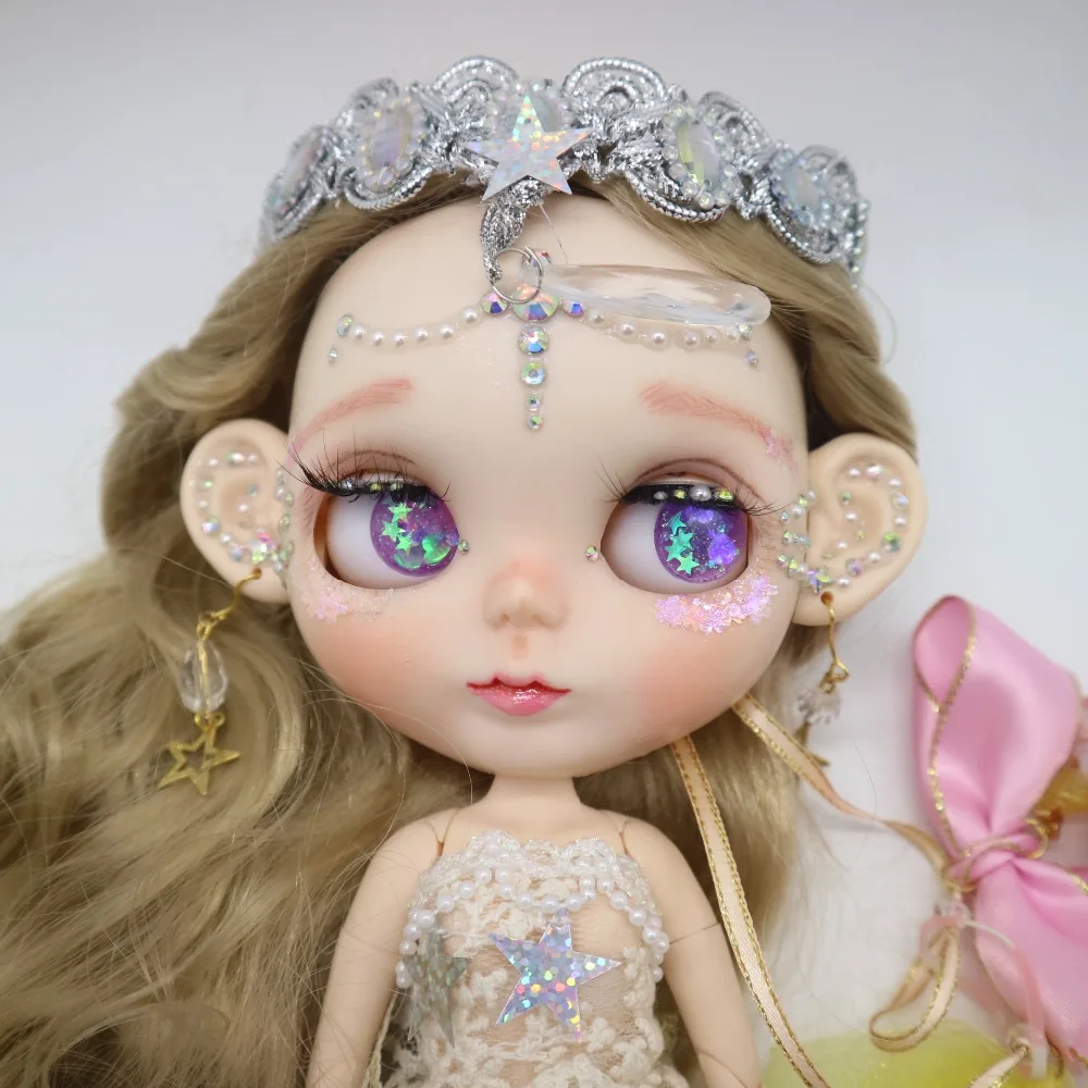 Кастомизация кукла DIY соединение тела Обнаженная blyth кукла для девочек, включая одежду и серьги Красивая девушка