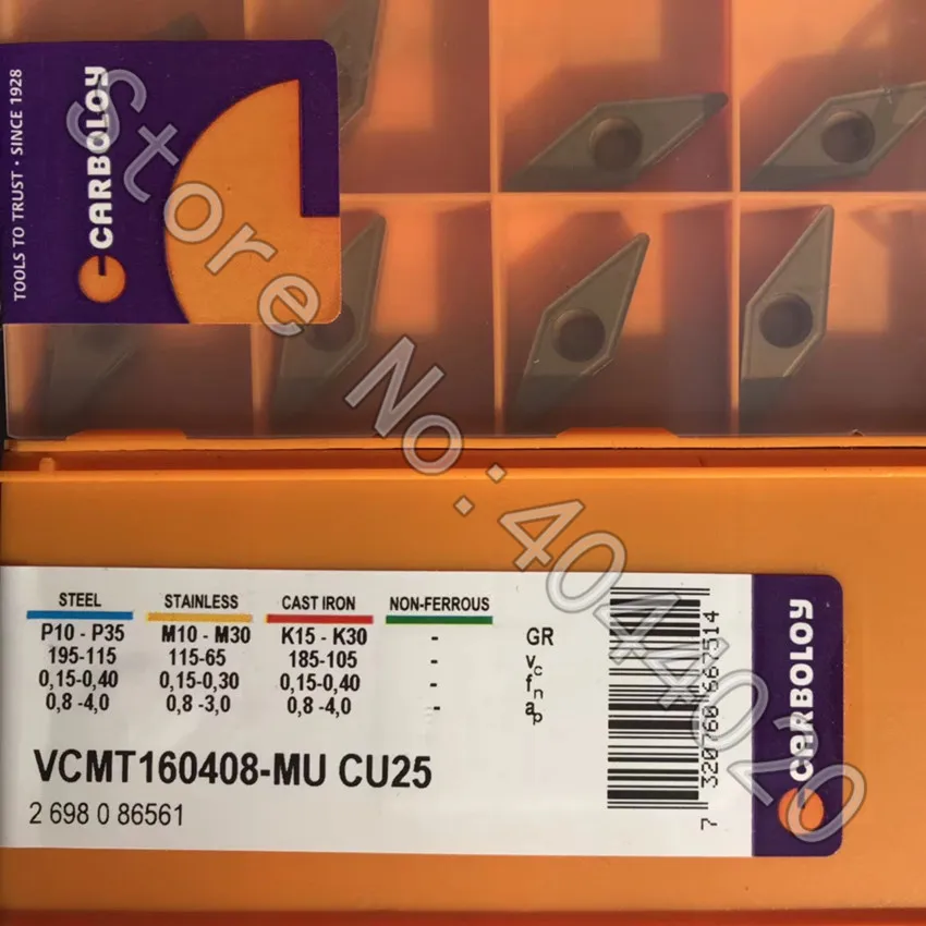 

VCMT160408-MU CU25 10 шт. твердый сплав карбида вольфрама вставки