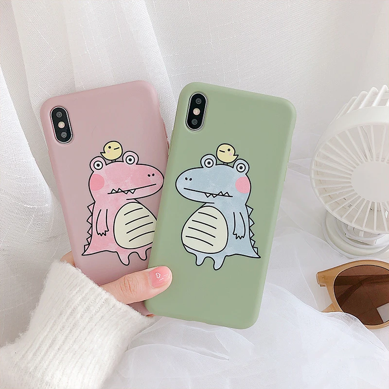 Glam чехол для телефона с милым рисунком крокодила iPhone XS Max XR X 8plus 8 7plus 7 6 S/6 Plus мягкий