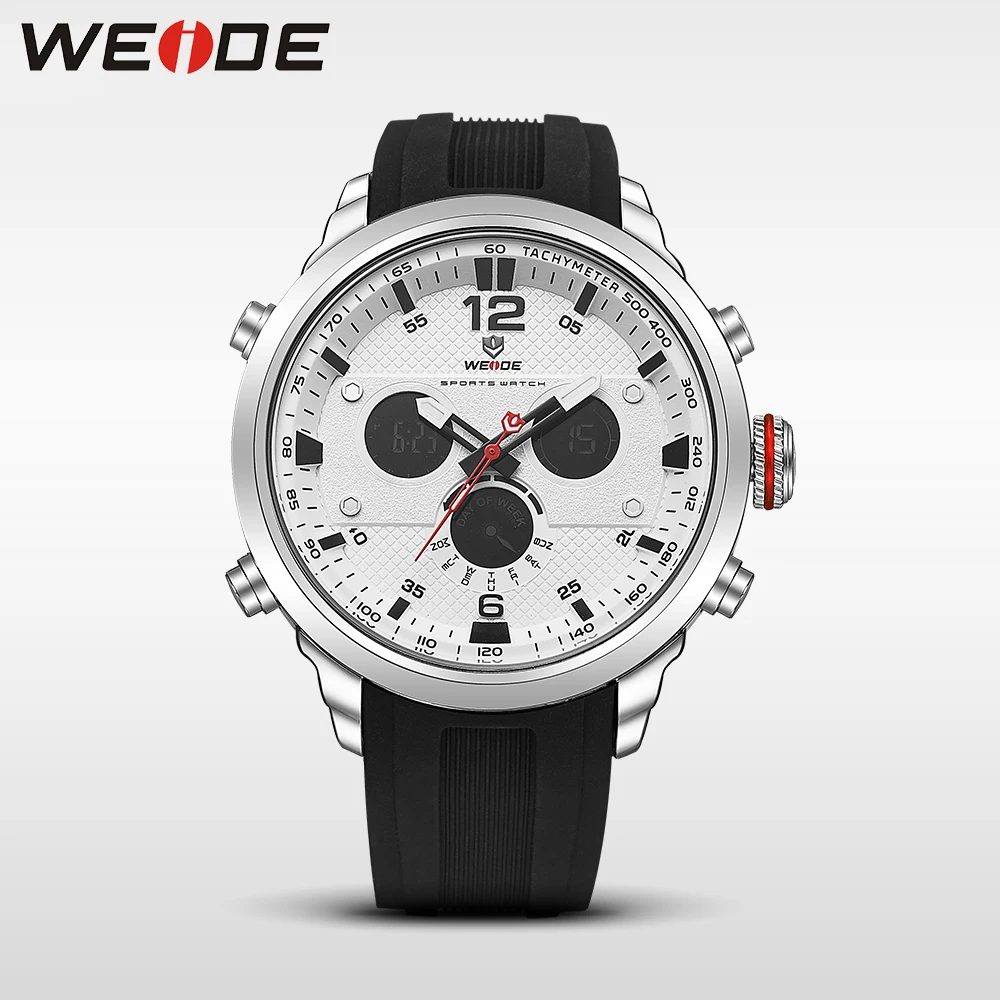 WEIDE LCD men watch sport digital luxury brand black army quartz watches water resistant Schocker fashion casual alarm clock | Наручные