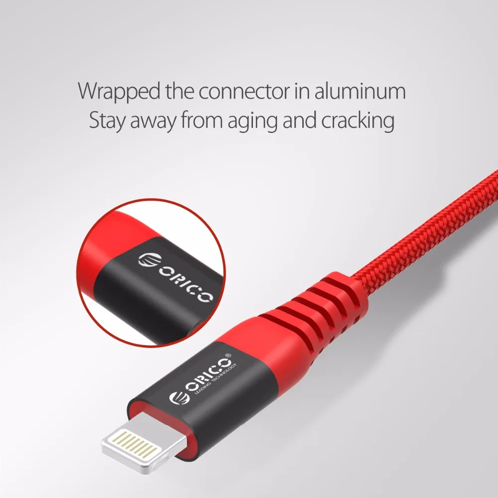 ORICO Премиум лучшее освещение USB кабель для iPhone X 8 7 6 6s Plus 5 5S se iPad 8 pin Быстрая зарядка нейлоновые кабели для передачи данных для мобильных телефонов