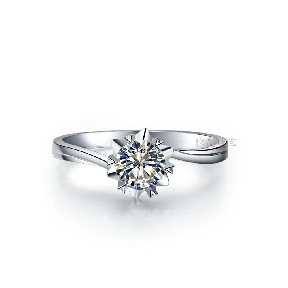 Милый подарок 0.5CT 5 0 мм G H кольцо из моиссанита с бриллиантом тестовый