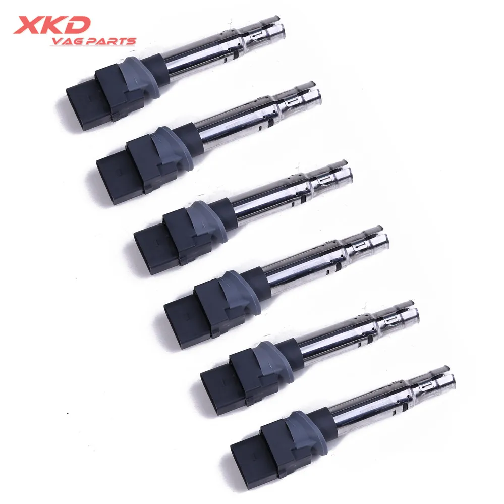 6 шт. катушка зажигания свечи для V-W Eos Golf R32 Touare-g Phaeton T5 A3 TT 3 2 022 905 715 B | Автомобили и