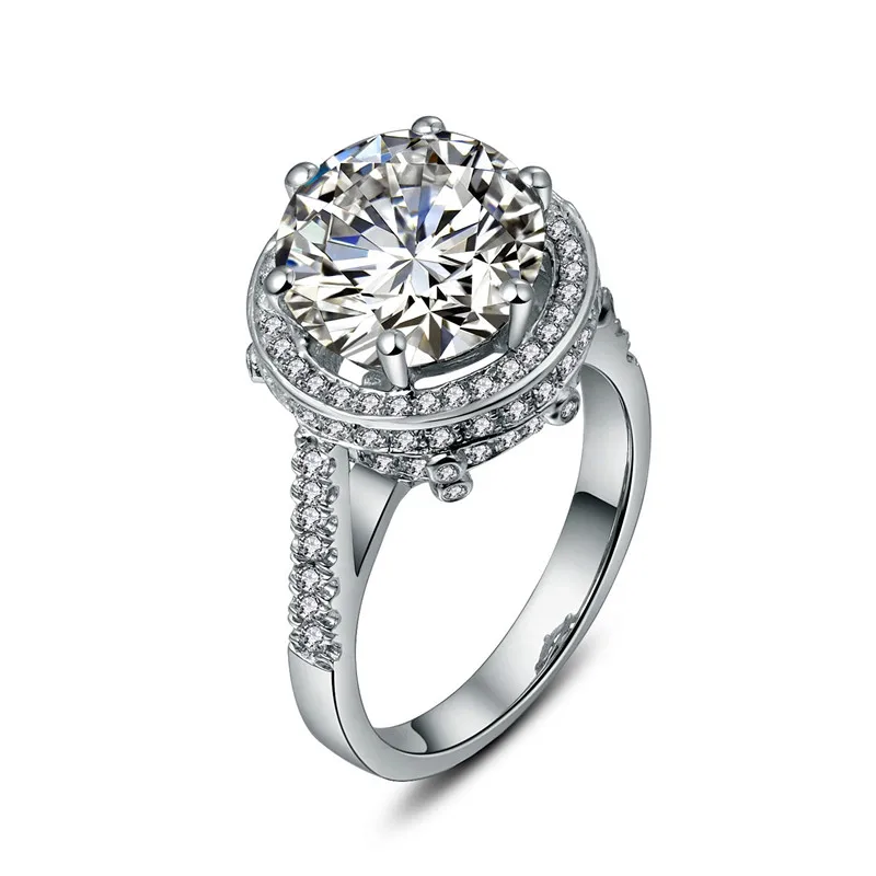 

Quality Guarantee Solid 14K White Gold Unique 5Ct Diamond Reliable Ring for Women Wedding Classic Jewelry
