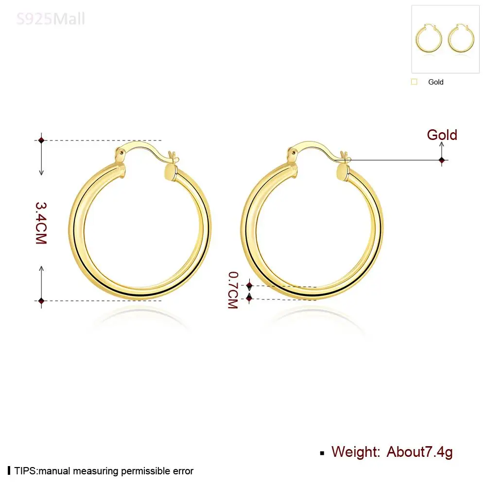 Europe Style Celebrity Exaggerated Big Hoop Circle Earrings 24k Gold-color Earring For Womens Fashion Letter O Jewelry Gift | Украшения и