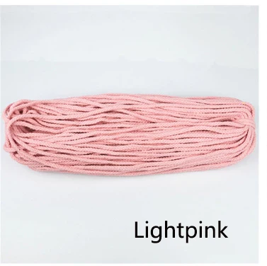 Lightpink 80 метров 7 мм 8 делений круглый хлопок шнур декоративная веревка витой хлопчатобумажный Канат Плетеный шнурок веревки DIY Домашний текстиль ремесло - Цвет: Lightpink