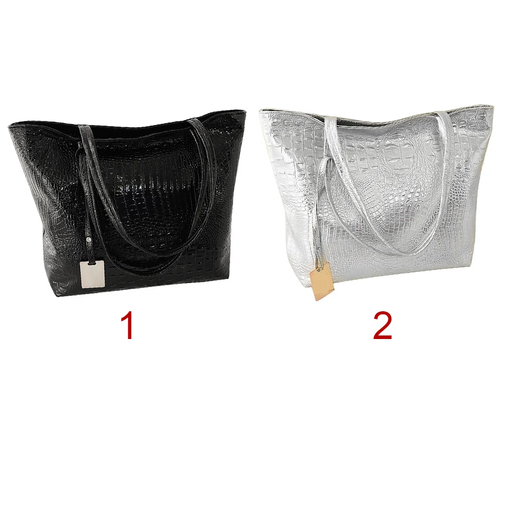 Для женщин мягкая искусственная PU Tote крокодил повседневное аллигатора