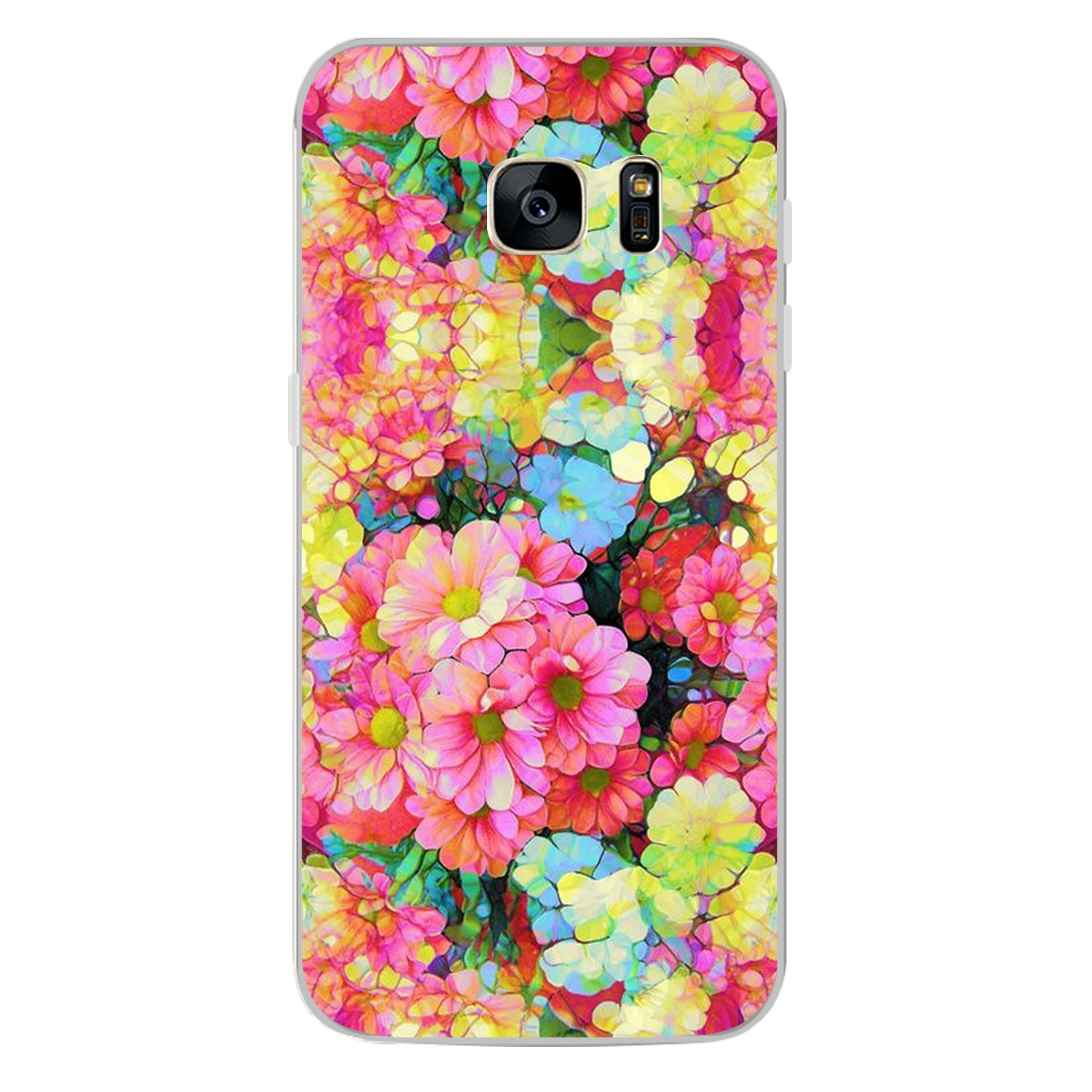 For Samsung Galaxy S7 Case Cover 5.1&quot Soft TPU Silicone Popular Cute Happy Color Fish Scales Flower Painted Protect Phone |