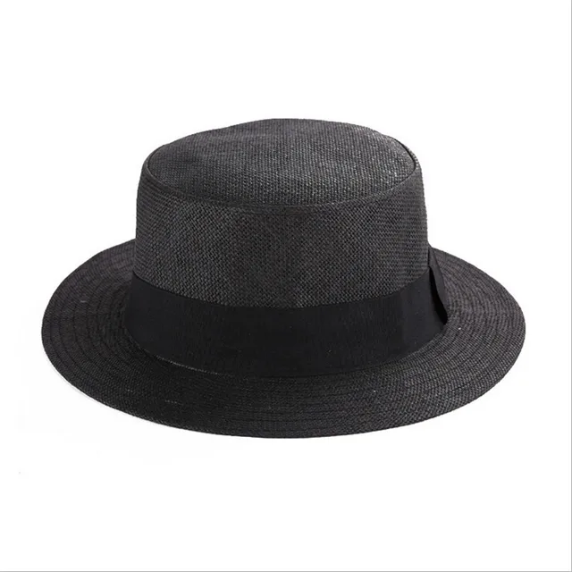 Unisex British Retro Flat Brim Straw 