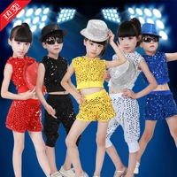 children dance costume jazz wear new style sequin hip hop dance jazz kids dance competitions performance stage clothing