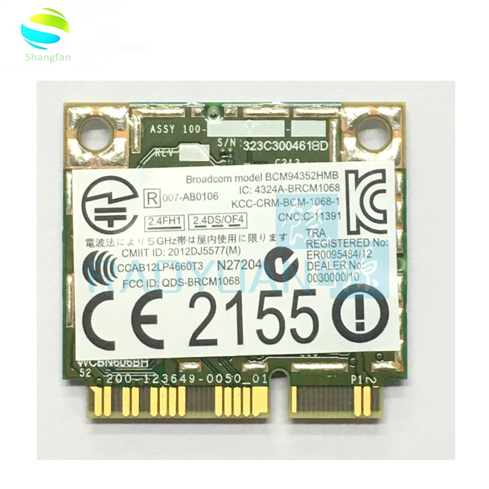 Беспроводная карта BCM94352HMB DW1550 BCM94352 802 11/ac 867 Мбит/с Wi Fi полумини PCI E беспроводная с