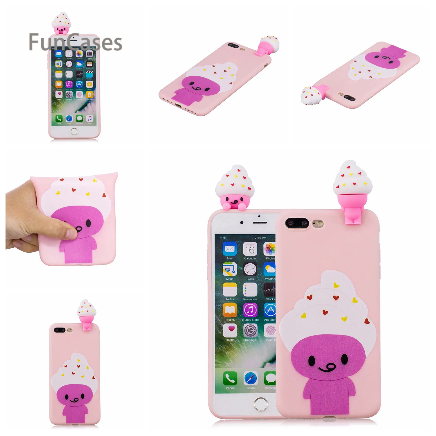 Прекрасный мороженое чехол для телефона СПС Capinha iPhone 7 Plus Мягкие TPU задняя крышка
