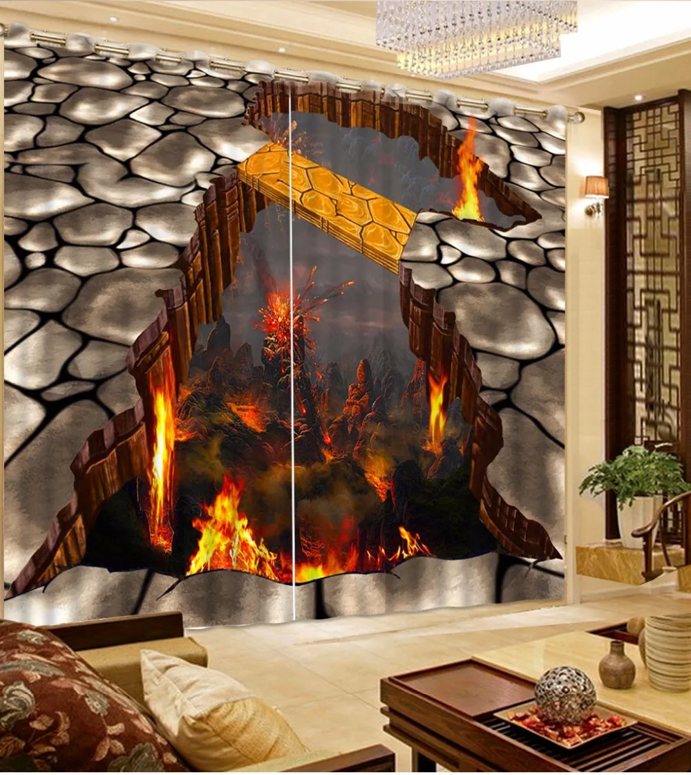 На заказ любой размер украшение для дома спальни 3D занавеска аниме Вулкан