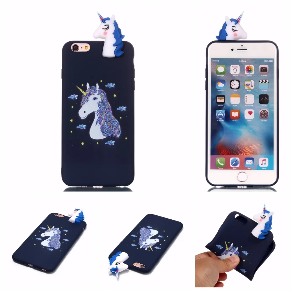 Для iPhone 6 6s 6Plus Plus 7 8 X Чехол 3D Мягкий силиконовый чехол с рисунком из мультфильма