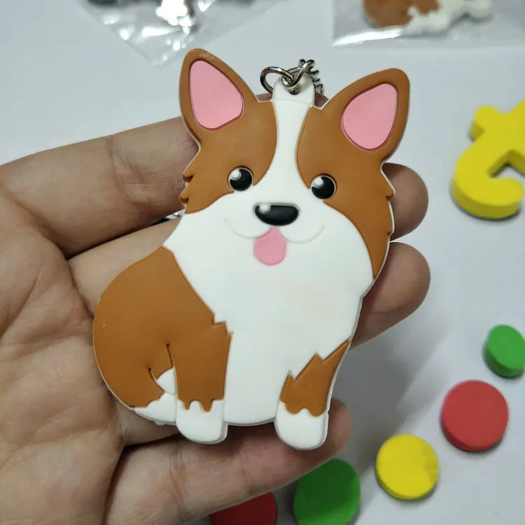 1 шт. 6 см Kawaii Dog мультфильм аниме брелок для ключей ПВХ фигурка игрушка подарок на