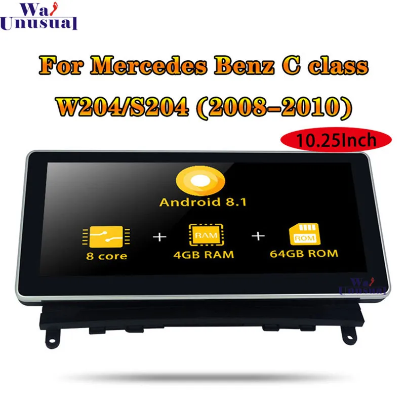 

Android 8.1 Auto GPS Navigation player For Mercedes Benz C class CLK W204 S204 (2008-2010) 10.25Inch Car Radio Multimedia Stereo