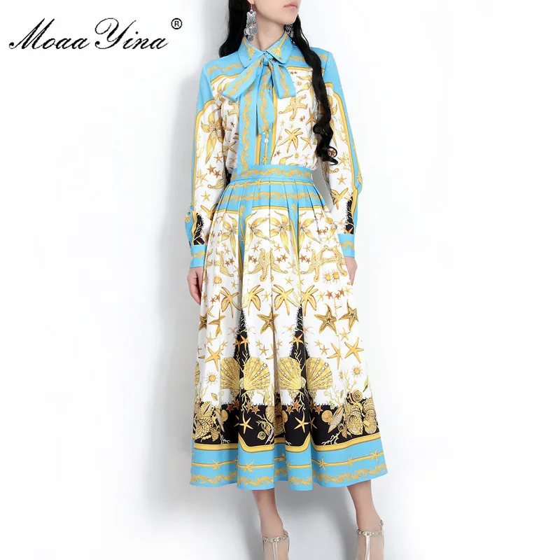 MoaaYina модный дизайнерский подиумный комплект весна для женщин морская звезда