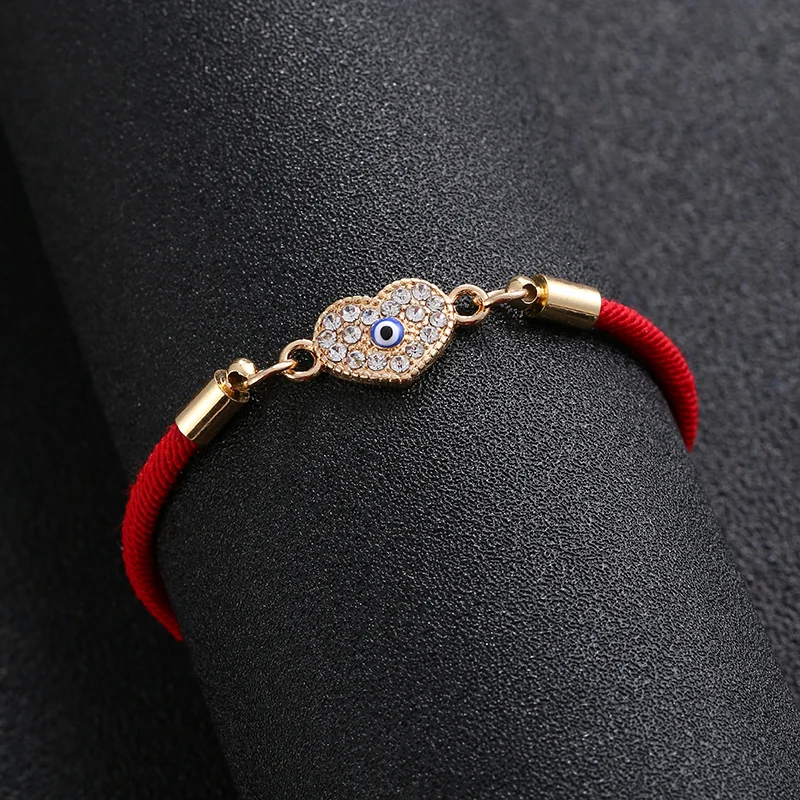 Классический турецкий глаз ручной работы браслет с подвесками в форме сердца от